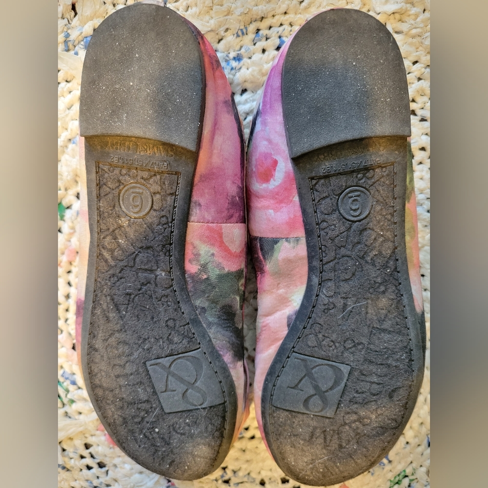 Pink Sam & Libby satin ballet flats with bow EUC - Picture 3 of 6